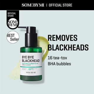 🤍TIME SALE🤍 [SomeByMi] BYE BYE BLACKHEAD 30 DAYS MIRACLE GREEN TEA TOX BUBBLE CLEANSER 120g
