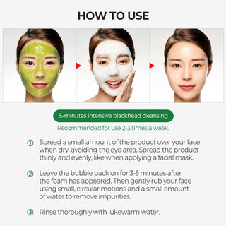🤍TIME SALE🤍 [SomeByMi] BYE BYE BLACKHEAD 30 DAYS MIRACLE GREEN TEA TOX BUBBLE CLEANSER 120g